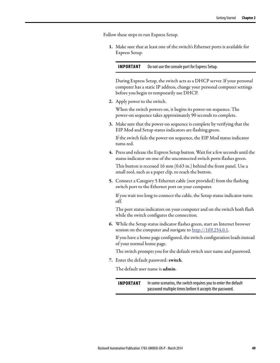 Rockwell Automation 1783-Mxxx Stratix 8000 and 8300 Ethernet Managed Switches User Manual User Manual | Page 49 / 204