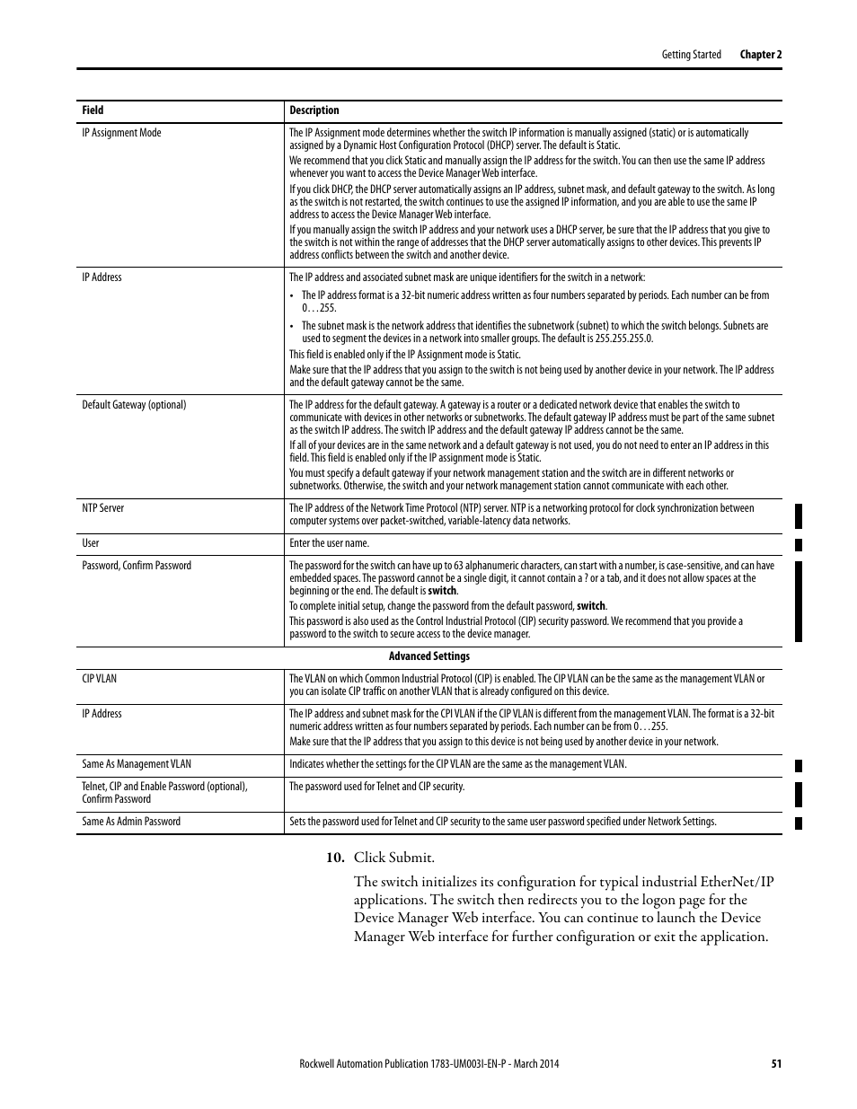 Rockwell Automation 1783-Mxxx Stratix 8000 and 8300 Ethernet Managed Switches User Manual User Manual | Page 51 / 204