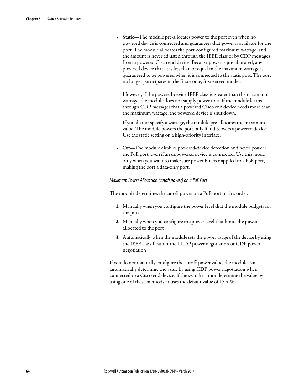 Rockwell Automation 1783-Mxxx Stratix 8000 and 8300 Ethernet Managed Switches User Manual User Manual | Page 64 / 204
