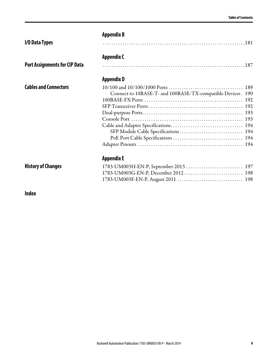 Rockwell Automation 1783-Mxxx Stratix 8000 and 8300 Ethernet Managed Switches User Manual User Manual | Page 9 / 204