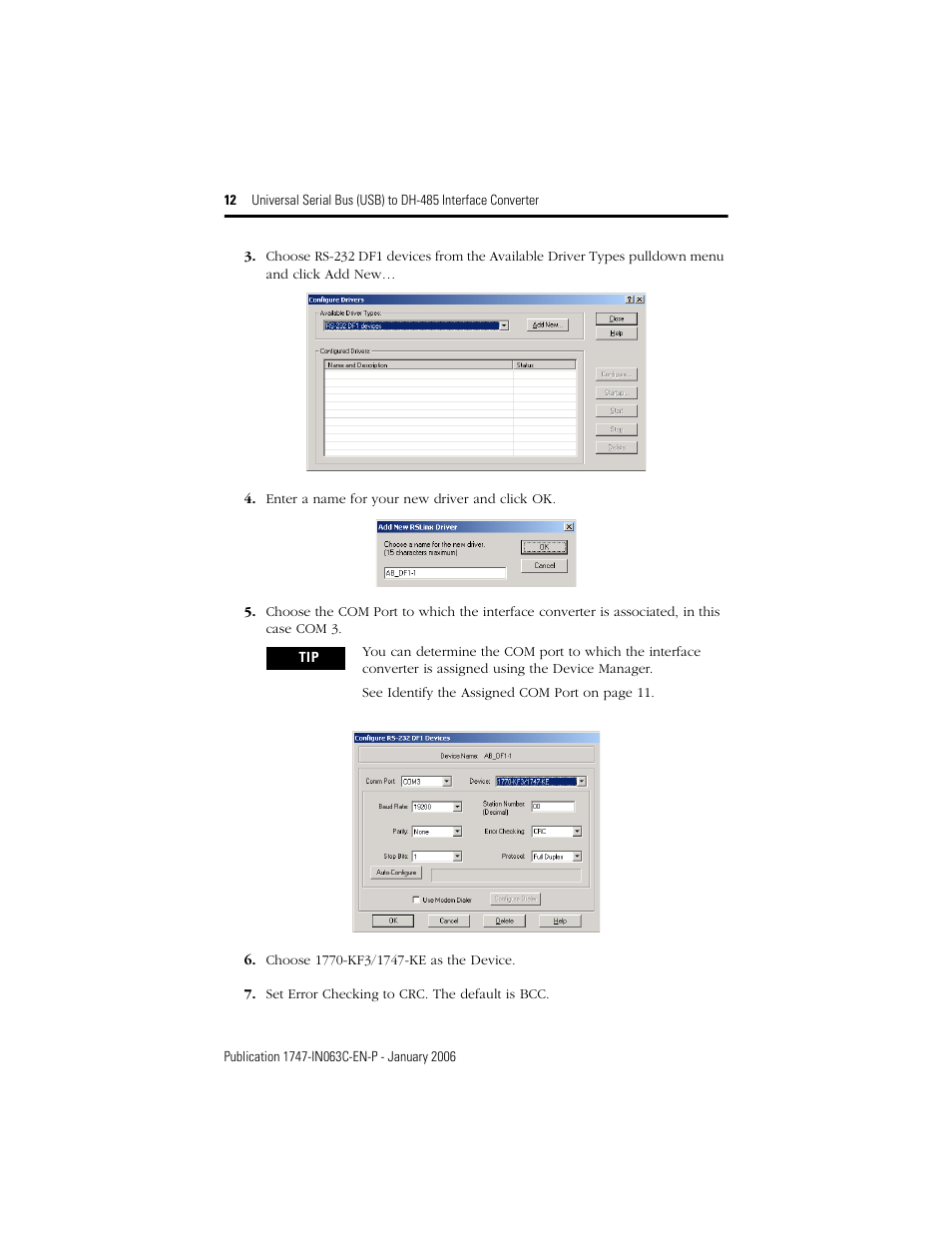 Rockwell Automation 1747-UIC Universal Serial Bus to DH-485 Interface Converter User Manual | Page 12 / 16