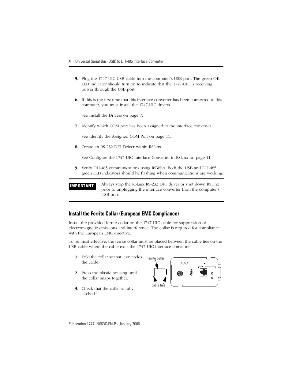 Listed i.t .e | Rockwell Automation 1747-UIC Universal Serial Bus to DH-485 Interface Converter User Manual | Page 4 / 16