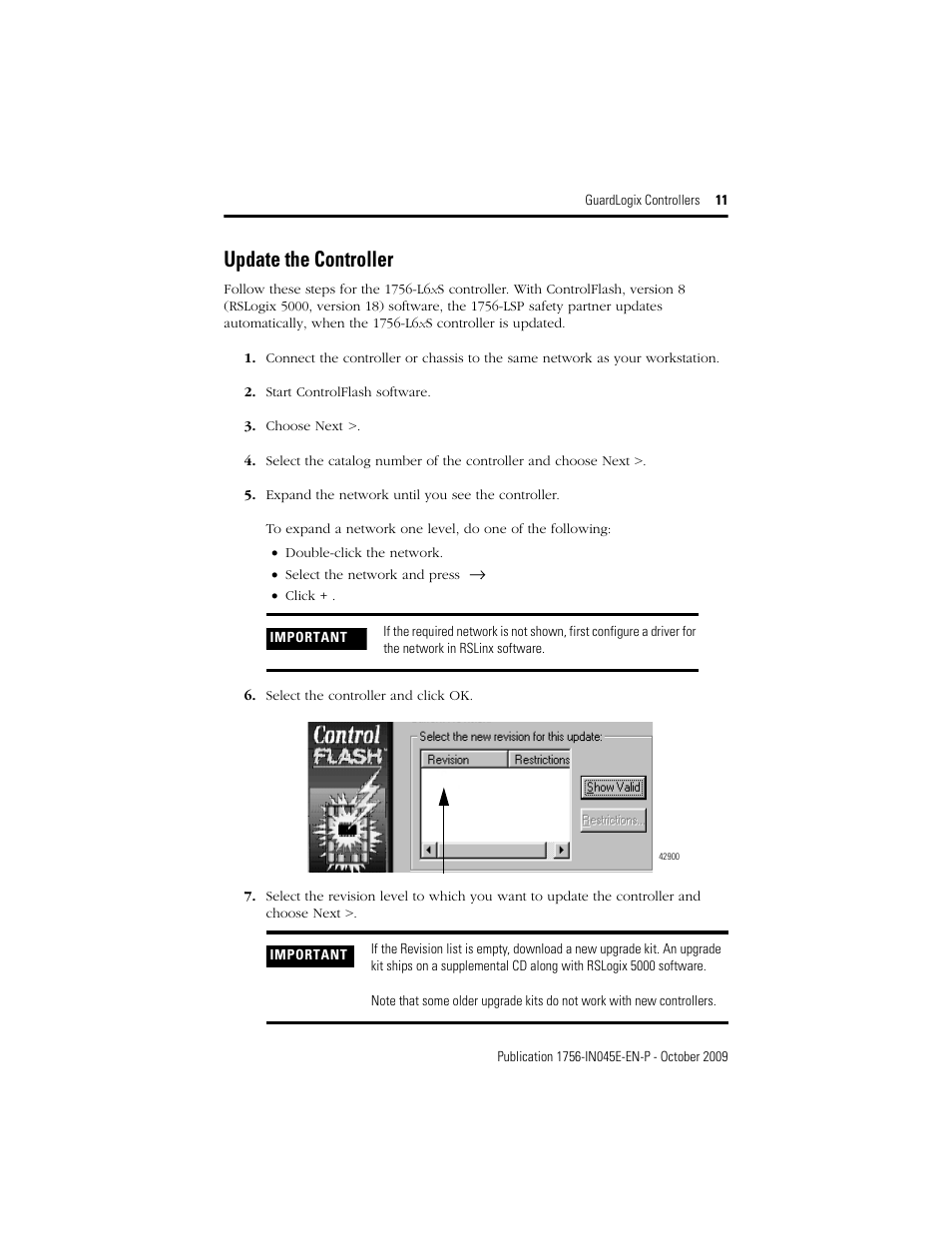 Update the controller, Go to update the controller | Rockwell Automation 1756-LSP GuardLogix Controller User Manual | Page 11 / 20