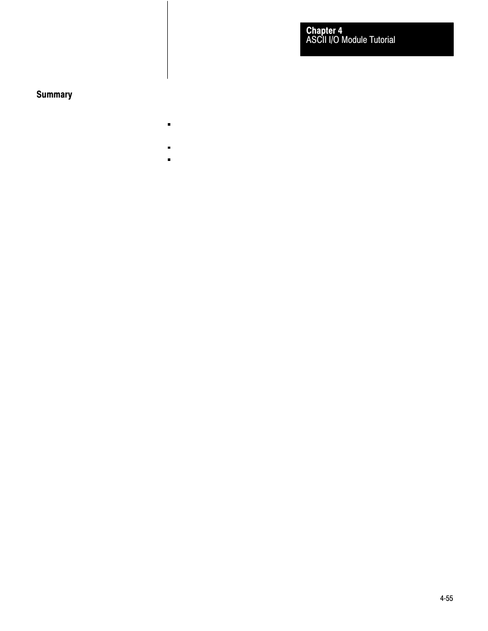 Summary, 4ć55 | Rockwell Automation 1771-DA,D17716.5.13 U MNL 1771-DA ASCII I/O MODULE User Manual | Page 129 / 262