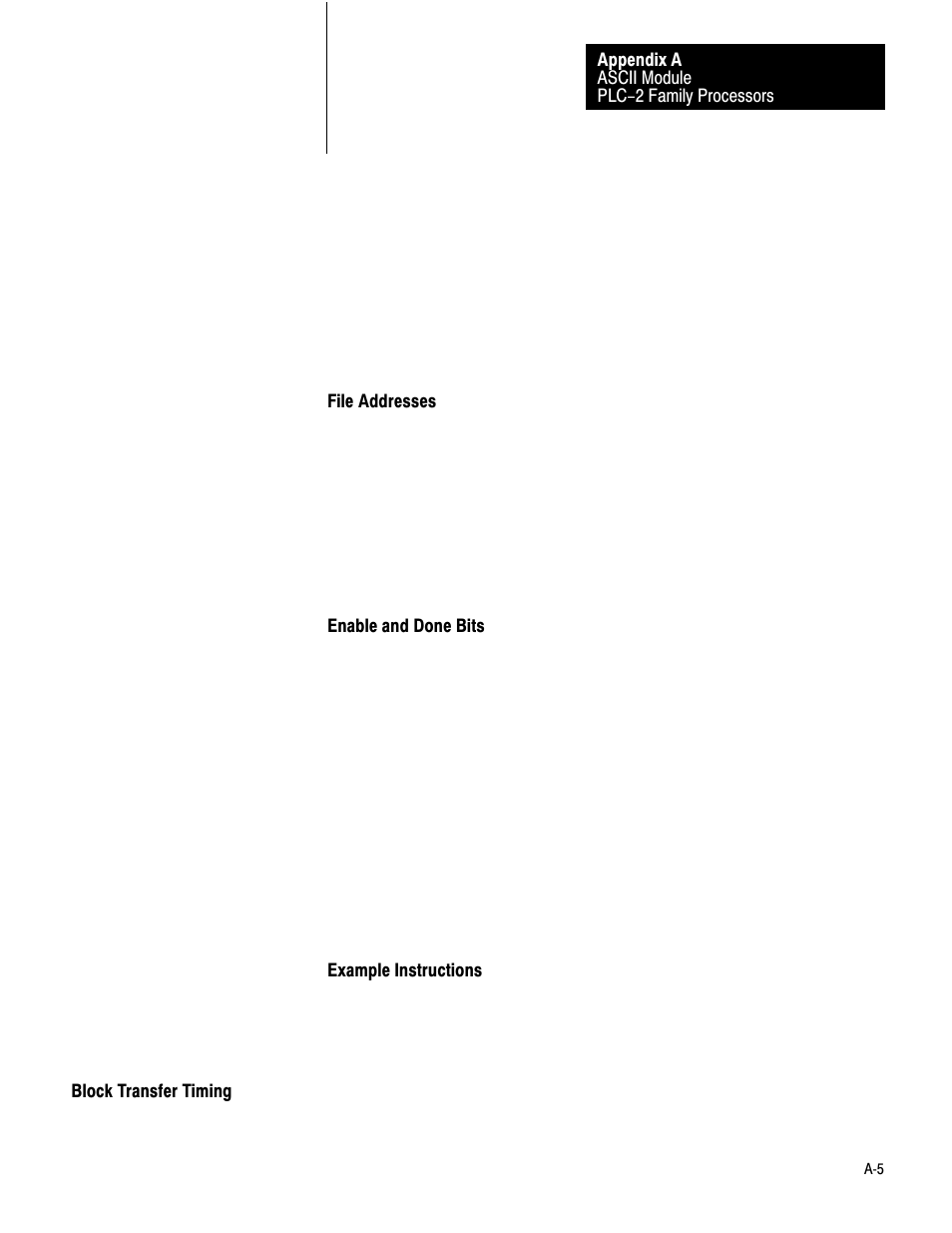 Block transfer timing | Rockwell Automation 1771-DA,D17716.5.13 U MNL 1771-DA ASCII I/O MODULE User Manual | Page 173 / 262