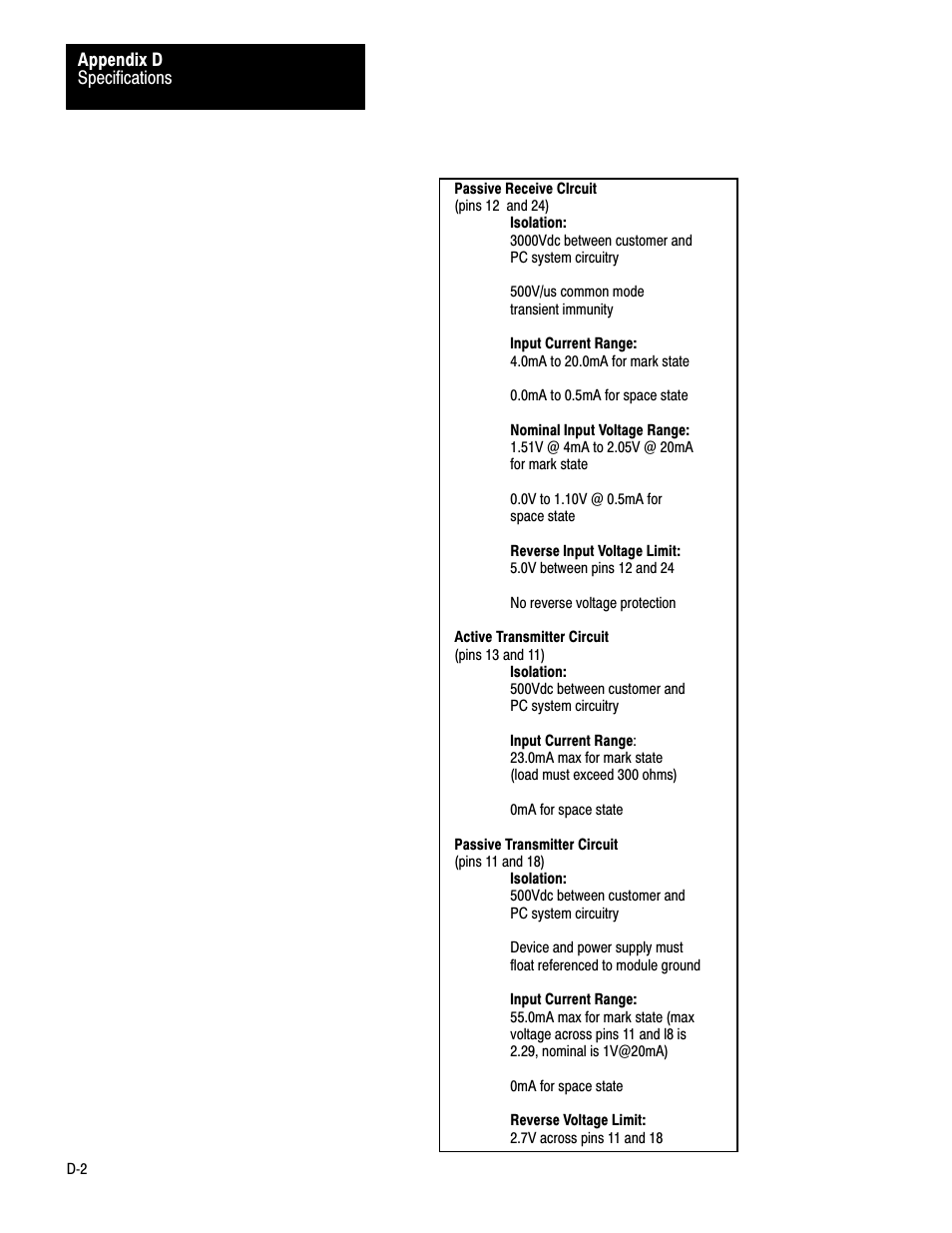 Rockwell Automation 1771-DA,D17716.5.13 U MNL 1771-DA ASCII I/O MODULE User Manual | Page 258 / 262