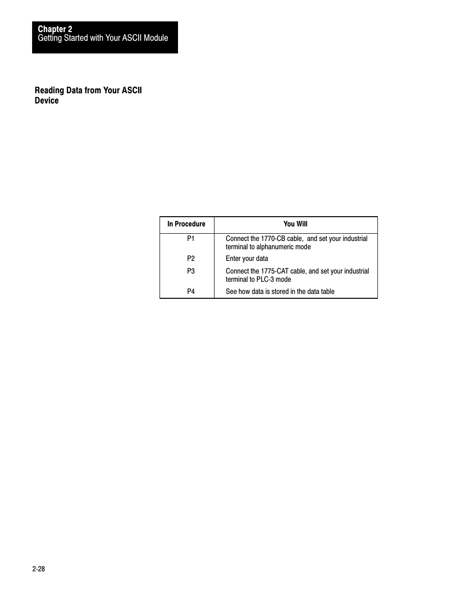 2ć28 | Rockwell Automation 1771-DA,D17716.5.13 U MNL 1771-DA ASCII I/O MODULE User Manual | Page 35 / 262