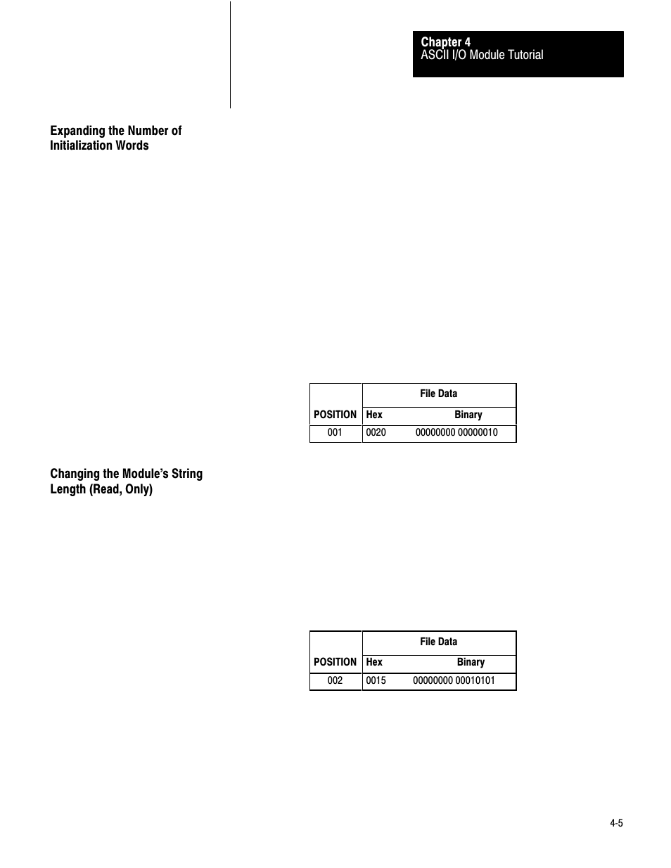 Expanding the number, Changing the module's string | Rockwell Automation 1771-DA,D17716.5.13 U MNL 1771-DA ASCII I/O MODULE User Manual | Page 79 / 262