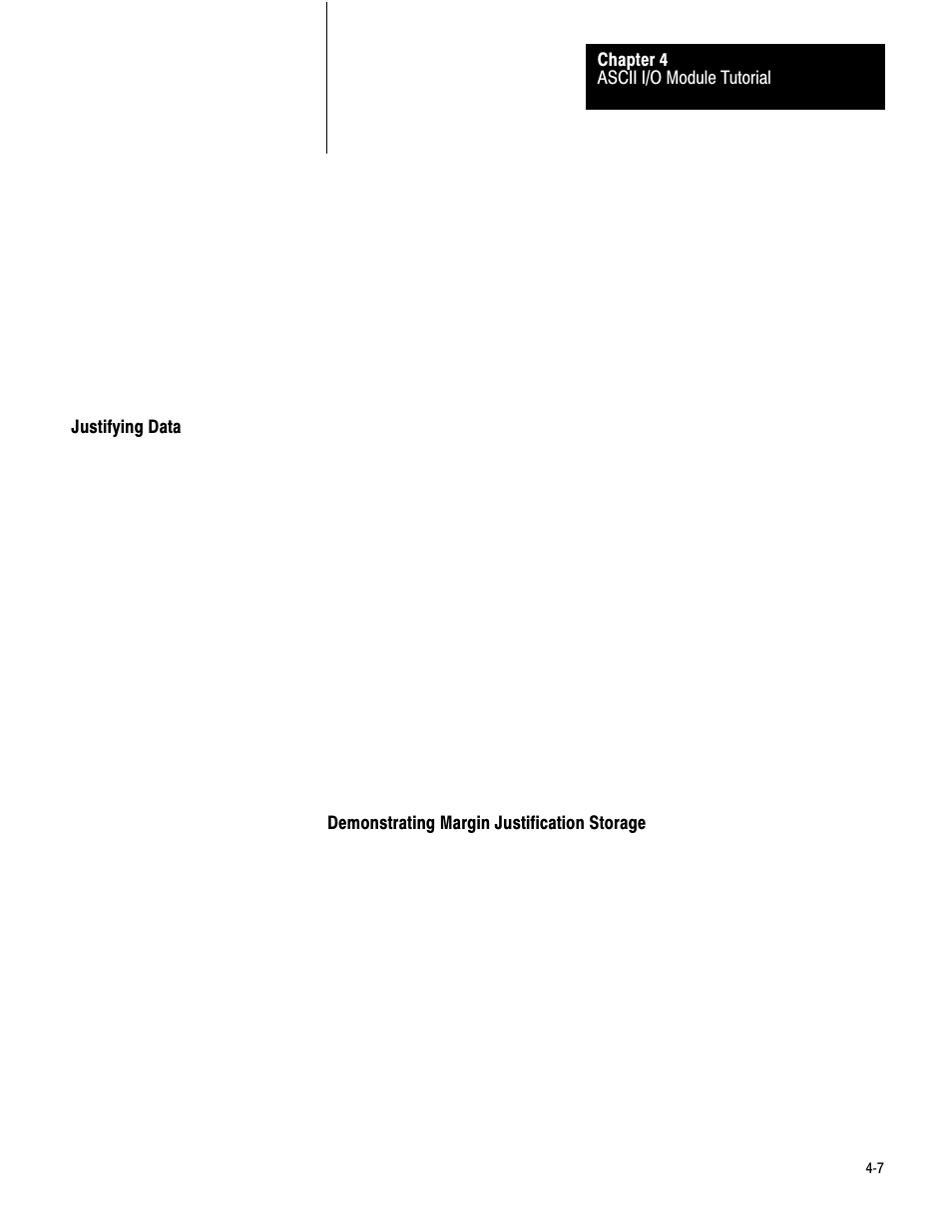 Justifying data | Rockwell Automation 1771-DA,D17716.5.13 U MNL 1771-DA ASCII I/O MODULE User Manual | Page 81 / 262