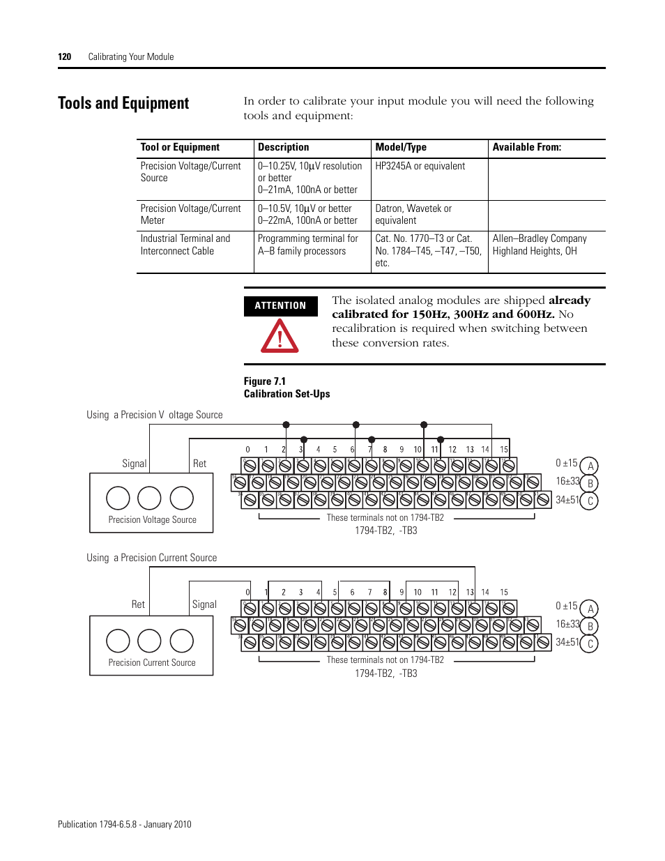 Tools and equipment | Rockwell Automation 1794-IF4I, -OF4I, IF2XOF2I, -IF4IXT, -IF4ICFXT, -OF4IXT, IF2XOF2IXT FLEX I/O Isolated Analog Modules User Manual | Page 122 / 147