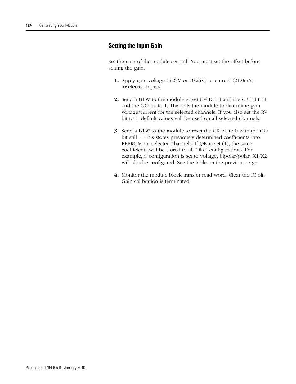 Setting the input gain | Rockwell Automation 1794-IF4I, -OF4I, IF2XOF2I, -IF4IXT, -IF4ICFXT, -OF4IXT, IF2XOF2IXT FLEX I/O Isolated Analog Modules User Manual | Page 126 / 147