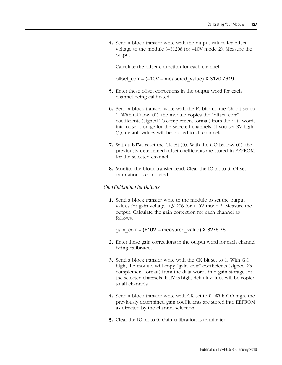 Gain calibration for outputs 127 | Rockwell Automation 1794-IF4I, -OF4I, IF2XOF2I, -IF4IXT, -IF4ICFXT, -OF4IXT, IF2XOF2IXT FLEX I/O Isolated Analog Modules User Manual | Page 129 / 147