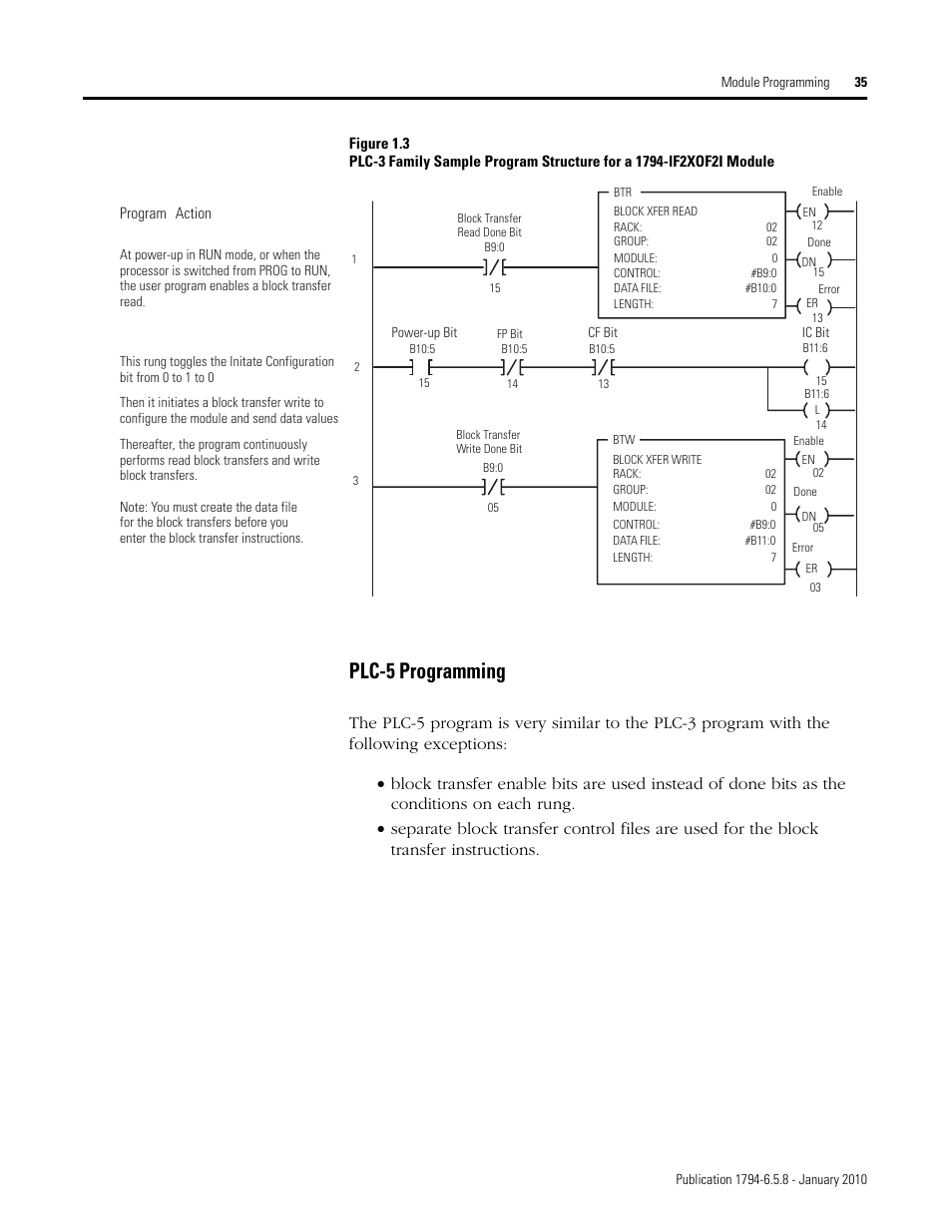 Plc-5 programming | Rockwell Automation 1794-IF4I, -OF4I, IF2XOF2I, -IF4IXT, -IF4ICFXT, -OF4IXT, IF2XOF2IXT FLEX I/O Isolated Analog Modules User Manual | Page 35 / 147