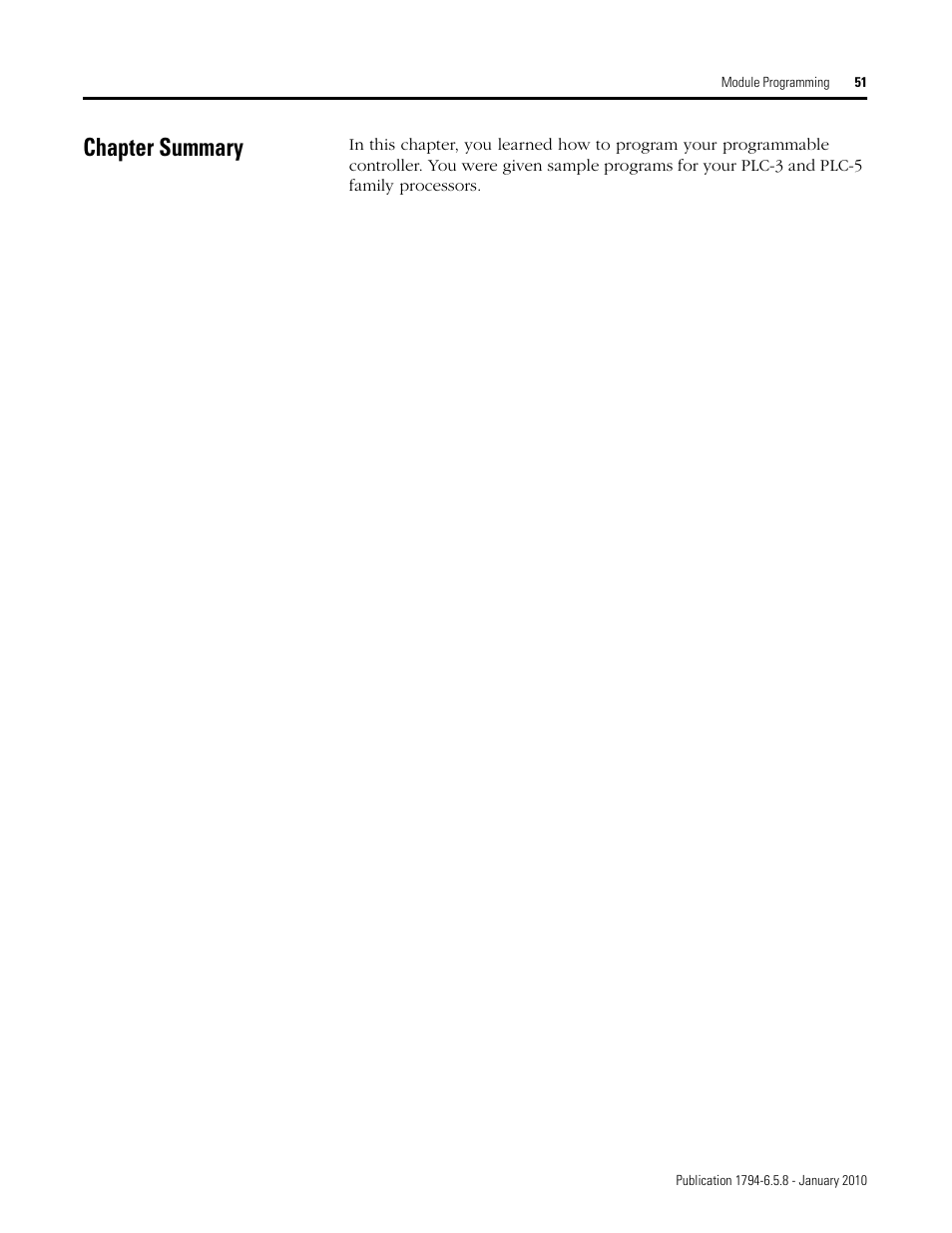 Chapter summary | Rockwell Automation 1794-IF4I, -OF4I, IF2XOF2I, -IF4IXT, -IF4ICFXT, -OF4IXT, IF2XOF2IXT FLEX I/O Isolated Analog Modules User Manual | Page 51 / 147