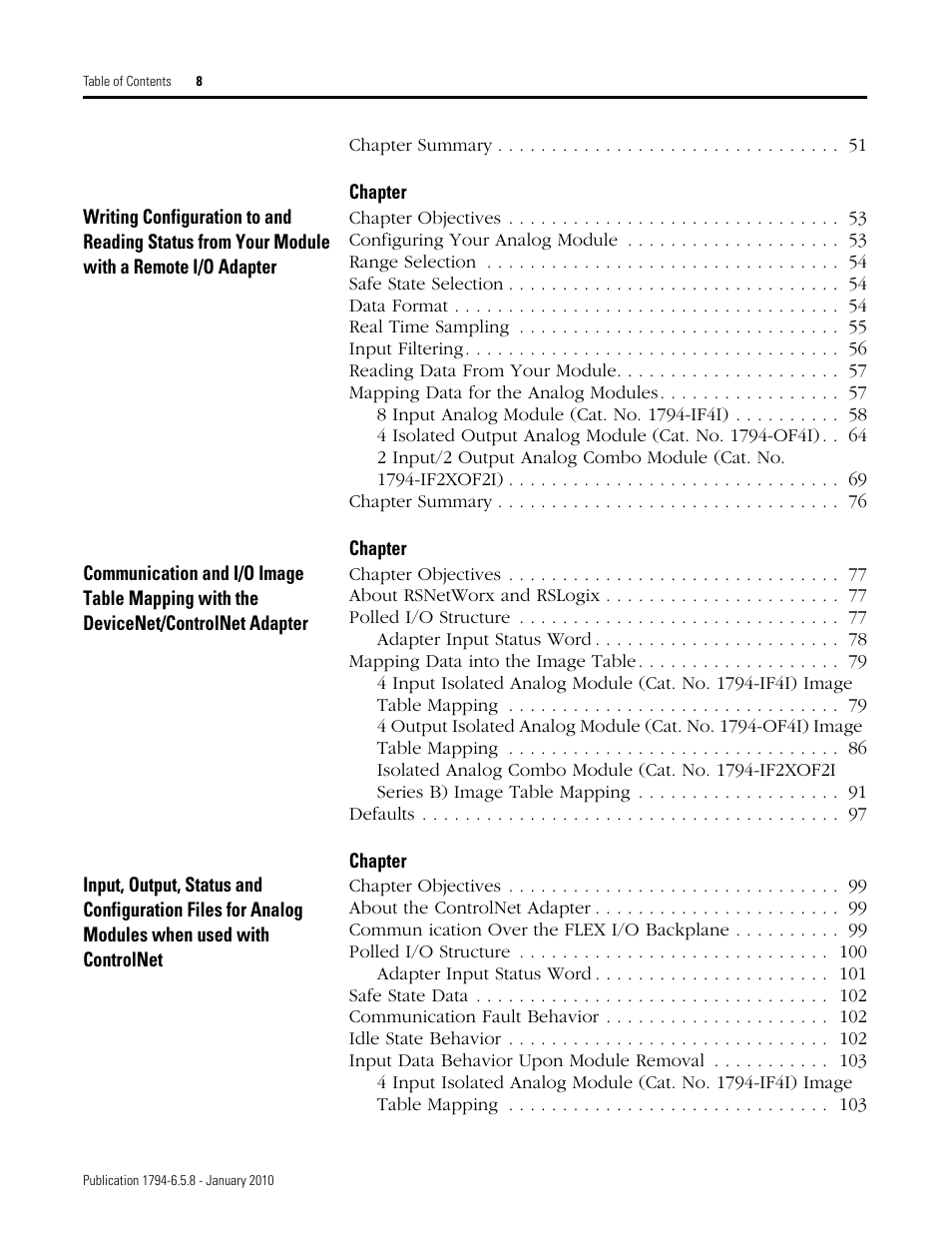 Rockwell Automation 1794-IF4I, -OF4I, IF2XOF2I, -IF4IXT, -IF4ICFXT, -OF4IXT, IF2XOF2IXT FLEX I/O Isolated Analog Modules User Manual | Page 8 / 147