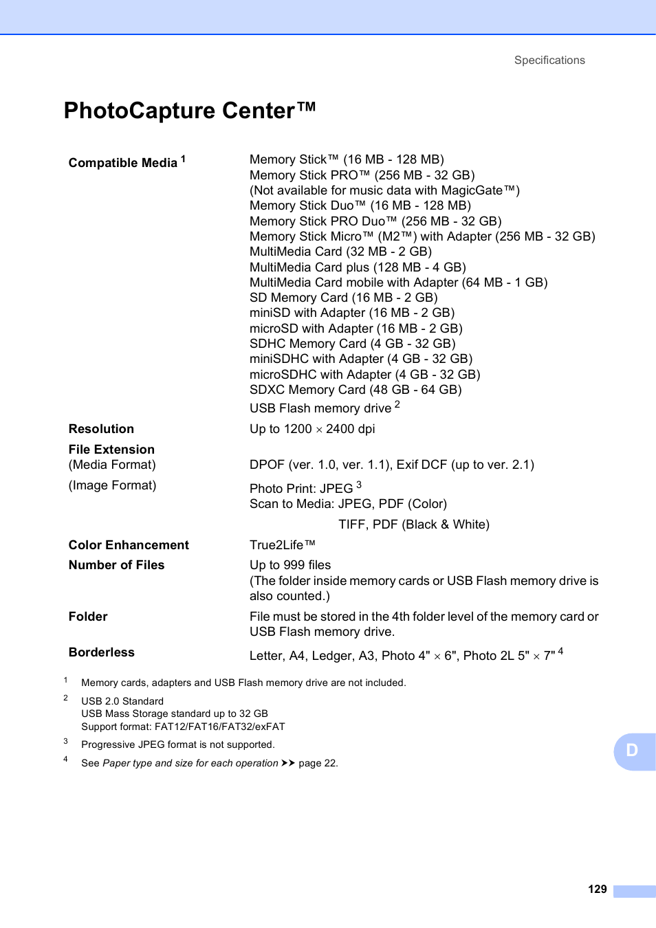 Photocapture center | Brother Printer MFC-J5910DW User Manual | Page 143 / 155