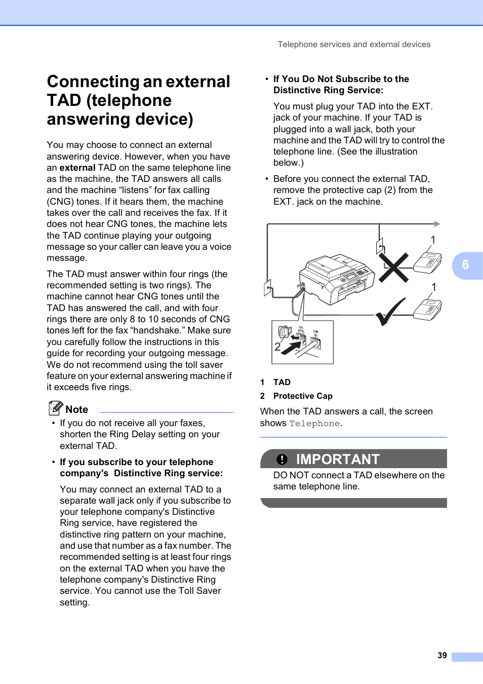 Important | Brother Printer MFC-J5910DW User Manual | Page 53 / 155
