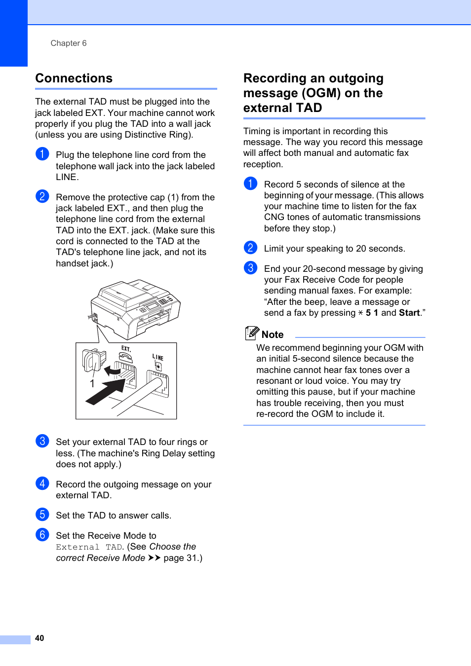 Connections | Brother Printer MFC-J5910DW User Manual | Page 54 / 155