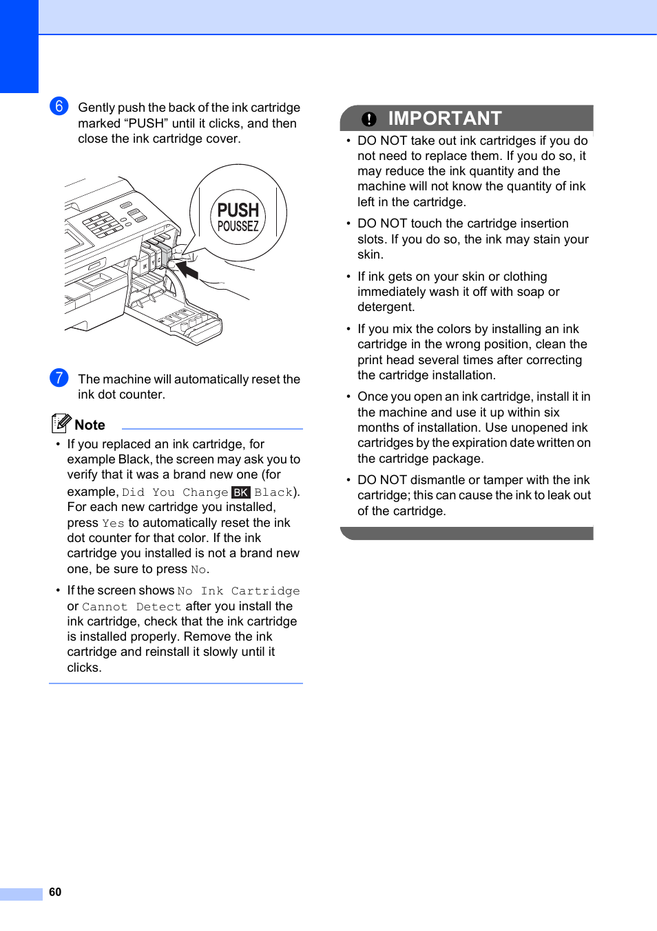 Important | Brother Printer MFC-J5910DW User Manual | Page 74 / 155