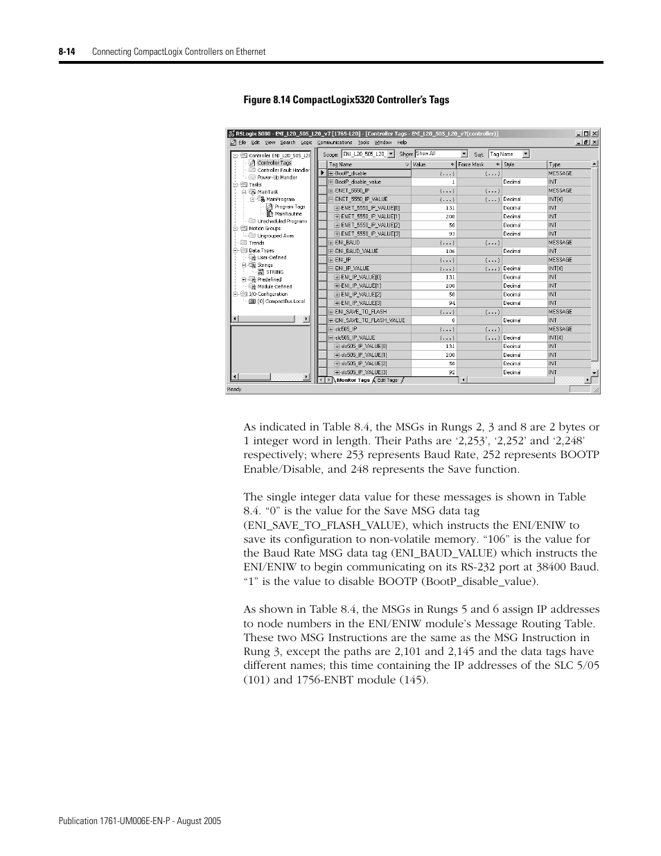 Rockwell Automation 1761-NET-ENIW MicroLogix Ethernet Interface (ENI) User Manual User Manual | Page 106 / 144