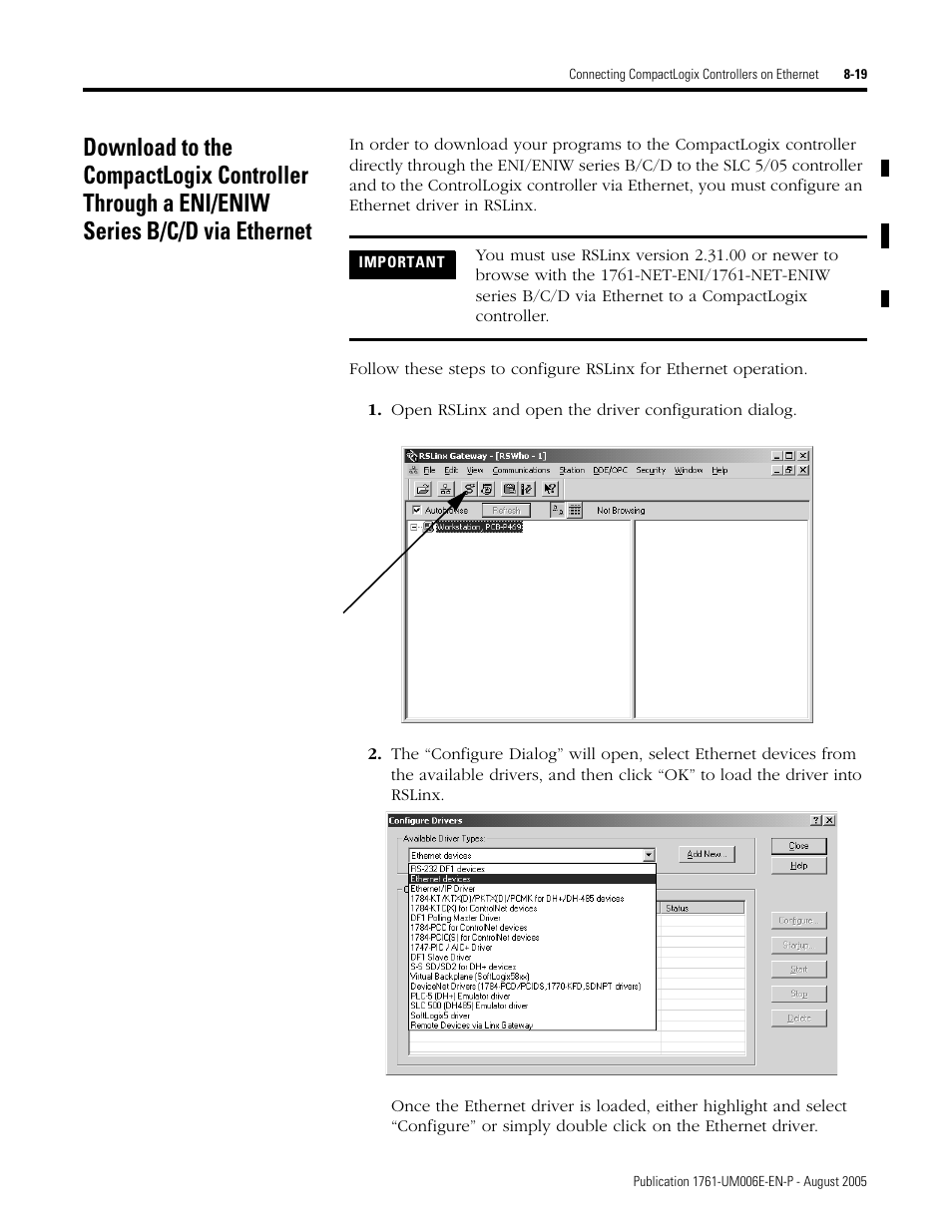 Series b/c/d via ethernet | Rockwell Automation 1761-NET-ENIW MicroLogix Ethernet Interface (ENI) User Manual User Manual | Page 111 / 144