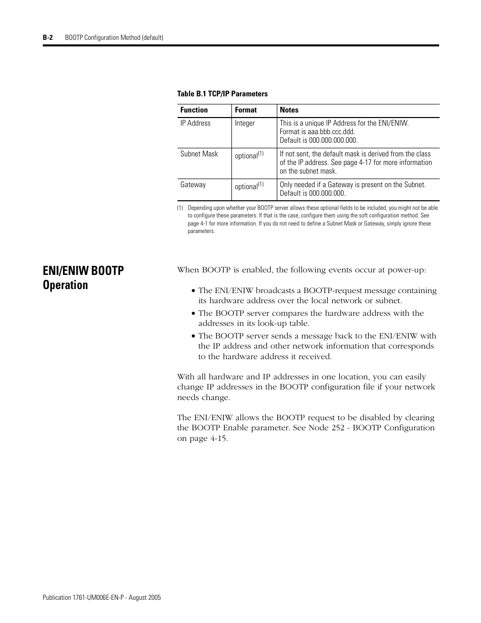 Eni/eniw bootp operation | Rockwell Automation 1761-NET-ENIW MicroLogix Ethernet Interface (ENI) User Manual User Manual | Page 130 / 144