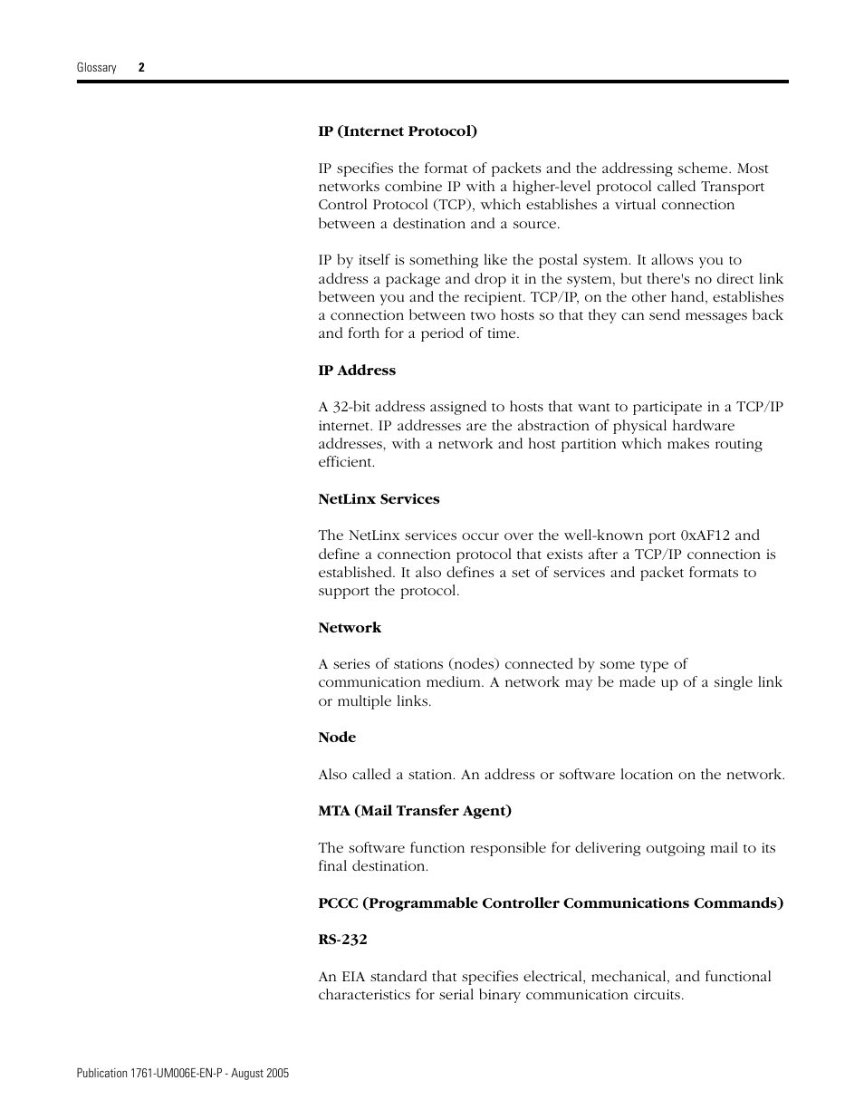 Rockwell Automation 1761-NET-ENIW MicroLogix Ethernet Interface (ENI) User Manual User Manual | Page 136 / 144