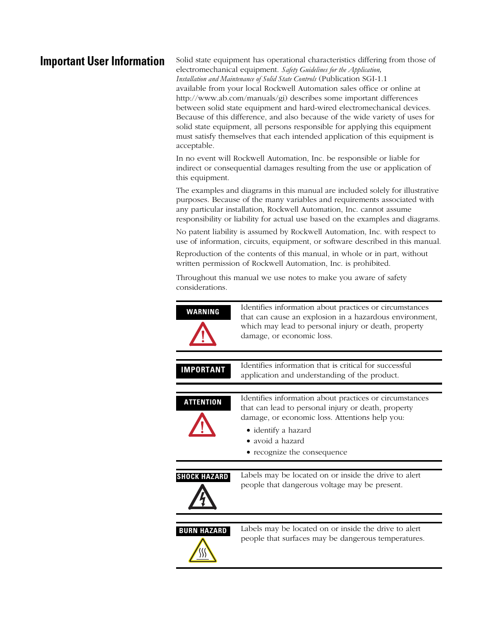 Important user information | Rockwell Automation 1761-NET-ENIW MicroLogix Ethernet Interface (ENI) User Manual User Manual | Page 2 / 144