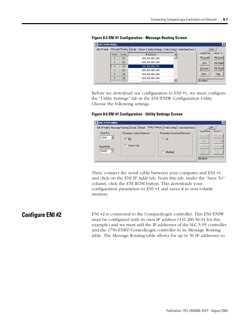 Configure eni #2, Configure eni #2 -7 | Rockwell Automation 1761-NET-ENIW MicroLogix Ethernet Interface (ENI) User Manual User Manual | Page 99 / 144