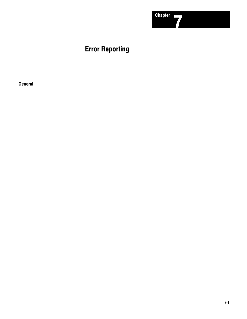 7 - error reporting, General, Error reporting | Rockwell Automation 1770-KF2 Data Highway or Highway Plus Interface Module User Manual User Manual | Page 156 / 235