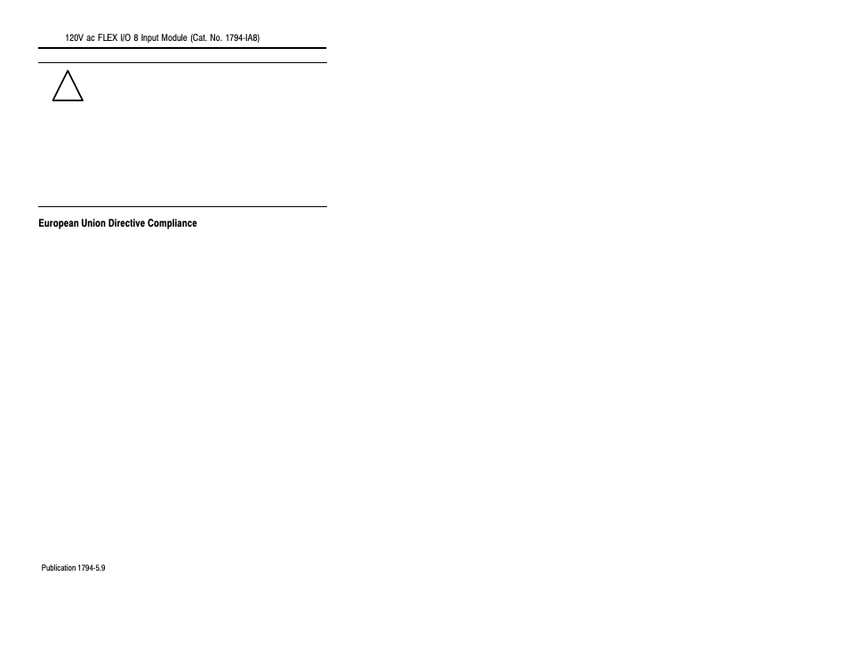 European union directive compliance, Emc directive, Low voltage directive | Rockwell Automation 1794-IA8 INSTL INST 8 INPUT MODULE User Manual | Page 2 / 10