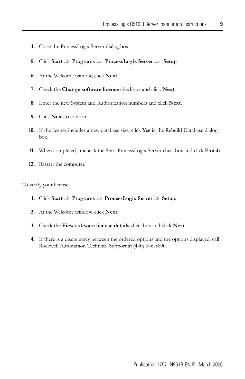Rockwell Automation 1757-SWKIT5100 ProcessLogix R510.0 Server Installation Instructions User Manual | Page 9 / 12