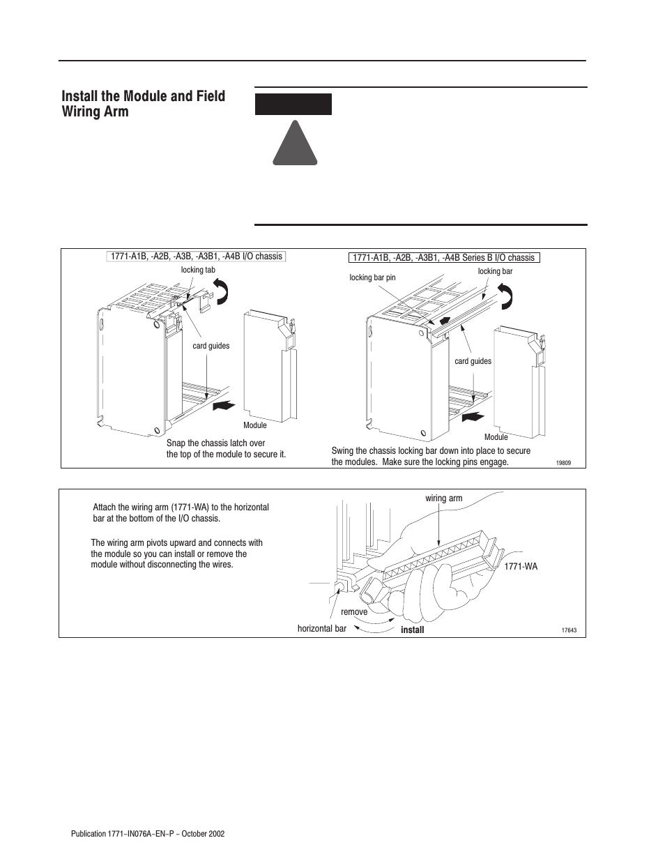 Install the module and field wiring arm | Rockwell Automation 1771-OC DC Output Driver Module Installation Instructions User Manual | Page 6 / 12