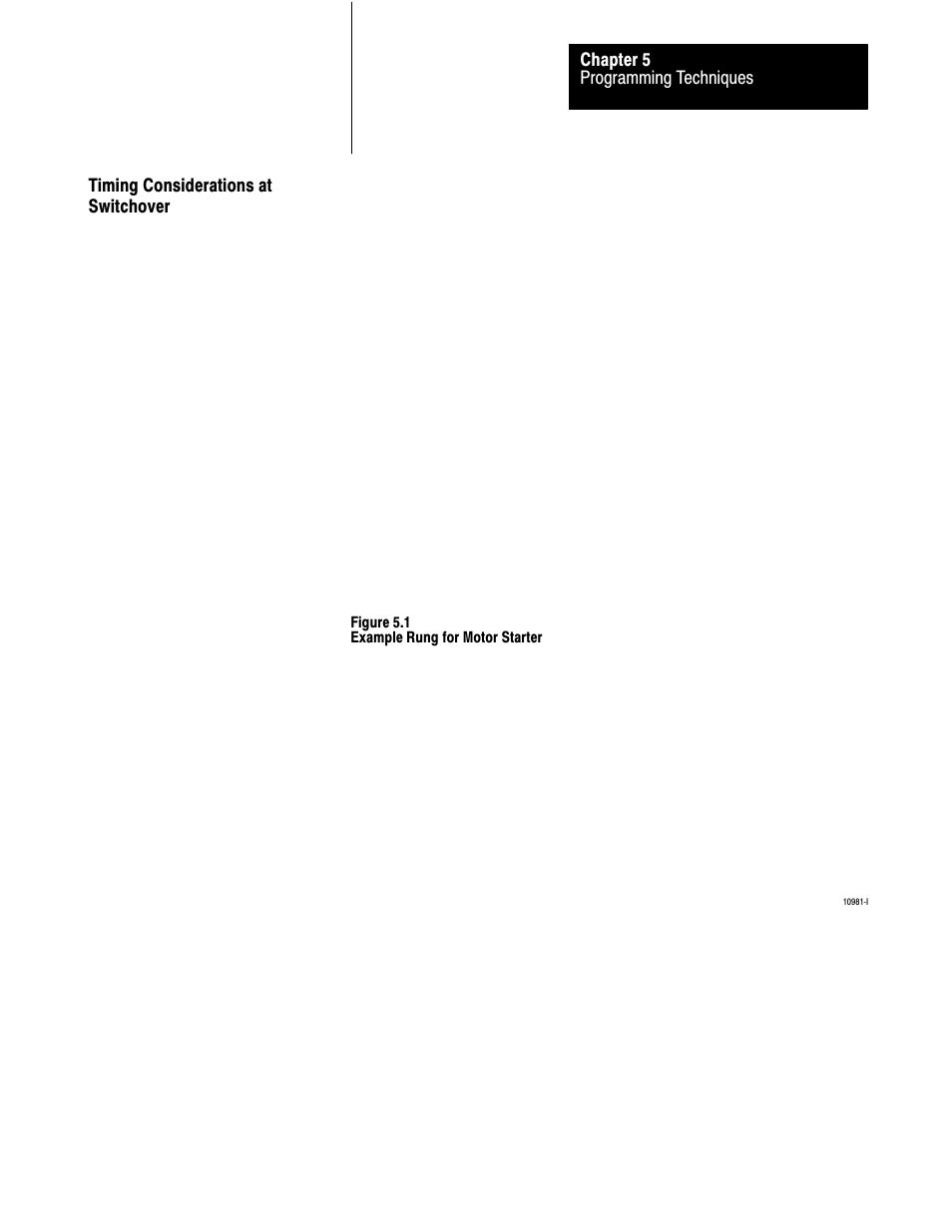 Programming techniques chapter 5, Timing considerations at switchover | Rockwell Automation 1775-MX_S4A,D17756.3.1 User Manual PLC-3 BACKUP CONC(OR.DU1 User Manual | Page 84 / 119