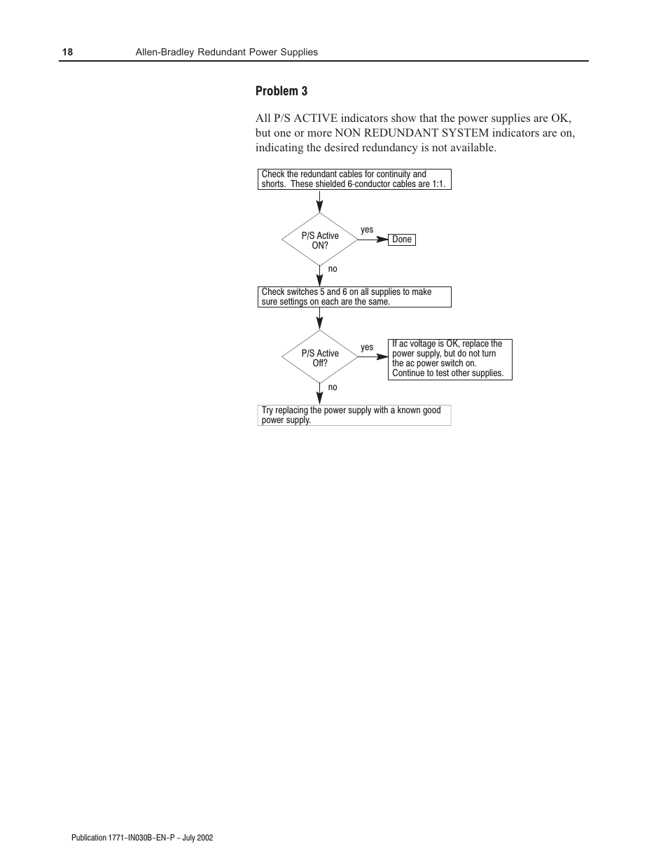 Problem 3 | Rockwell Automation 1771-P4R_P6R Allen-Bradley Redundent Power Installation Instructions User Manual | Page 18 / 24