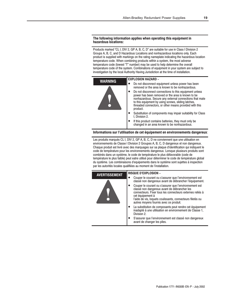 Rockwell Automation 1771-P4R_P6R Allen-Bradley Redundent Power Installation Instructions User Manual | Page 19 / 24