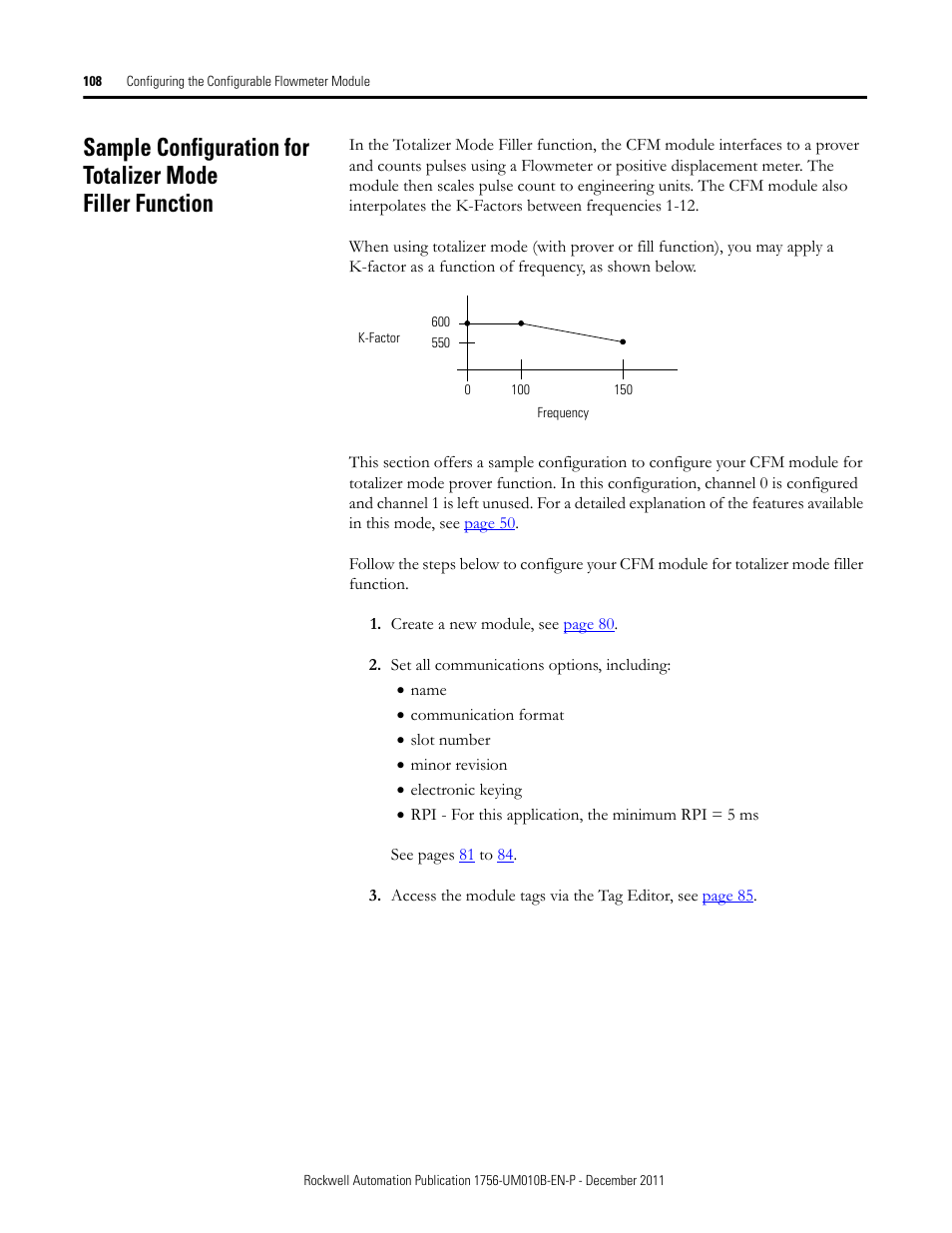 Rockwell Automation 1756-CFM ControlLogix Configurable Flowmeter Module User Manual | Page 108 / 168