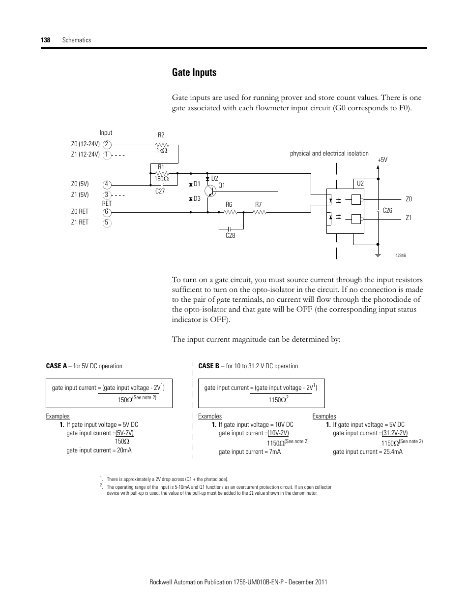 Gate inputs | Rockwell Automation 1756-CFM ControlLogix Configurable Flowmeter Module User Manual | Page 138 / 168