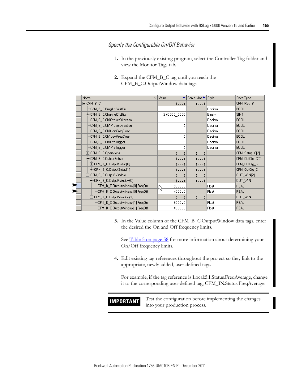 Rockwell Automation 1756-CFM ControlLogix Configurable Flowmeter Module User Manual | Page 155 / 168