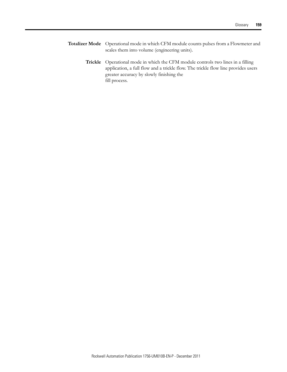 Rockwell Automation 1756-CFM ControlLogix Configurable Flowmeter Module User Manual | Page 159 / 168