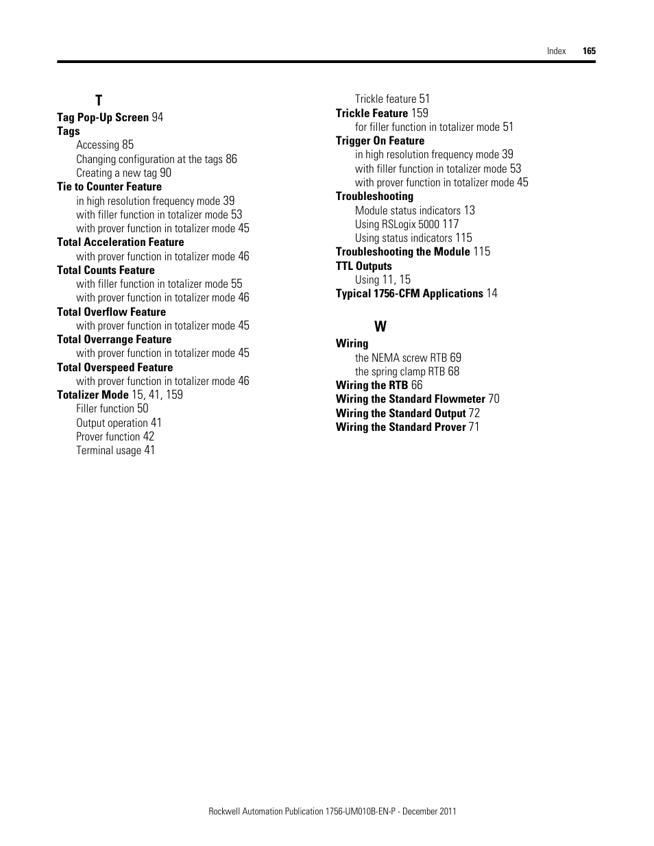 Rockwell Automation 1756-CFM ControlLogix Configurable Flowmeter Module User Manual | Page 165 / 168