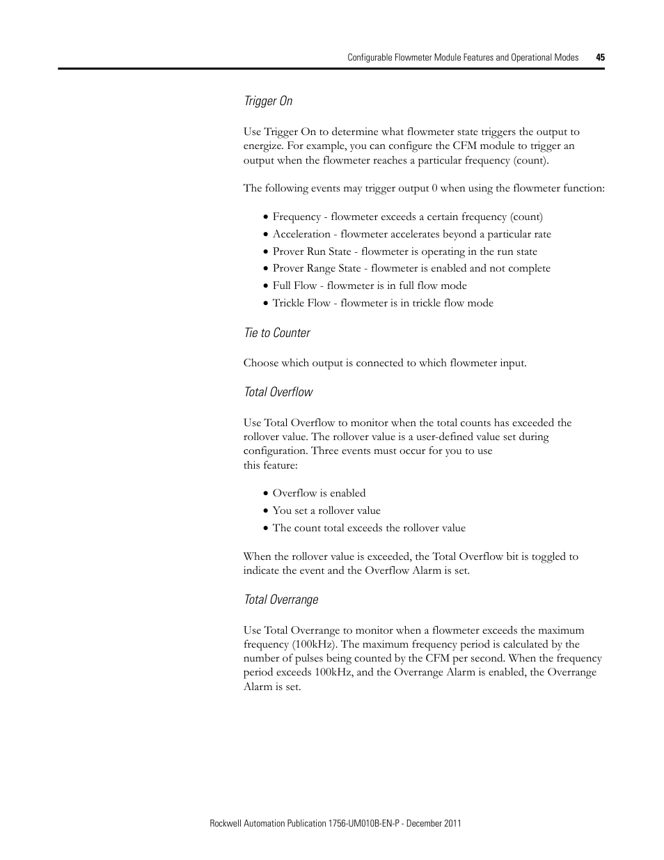 Rockwell Automation 1756-CFM ControlLogix Configurable Flowmeter Module User Manual | Page 45 / 168
