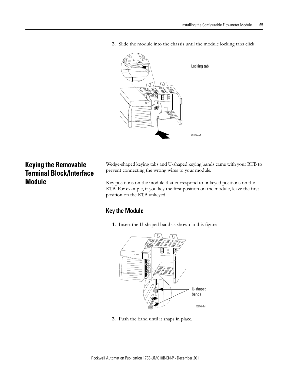 Key the module | Rockwell Automation 1756-CFM ControlLogix Configurable Flowmeter Module User Manual | Page 65 / 168