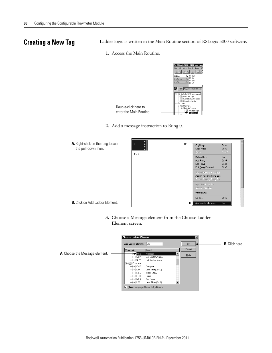 Creating a new tag | Rockwell Automation 1756-CFM ControlLogix Configurable Flowmeter Module User Manual | Page 90 / 168