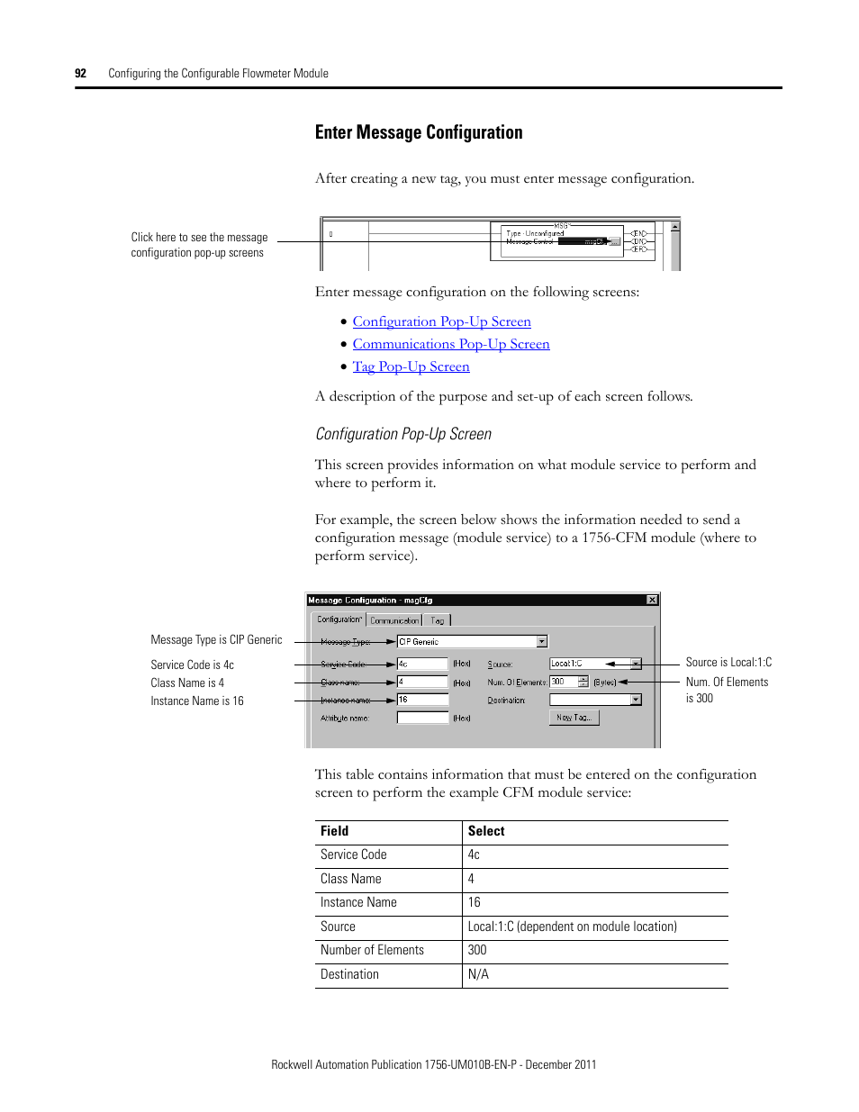 Enter message configuration | Rockwell Automation 1756-CFM ControlLogix Configurable Flowmeter Module User Manual | Page 92 / 168