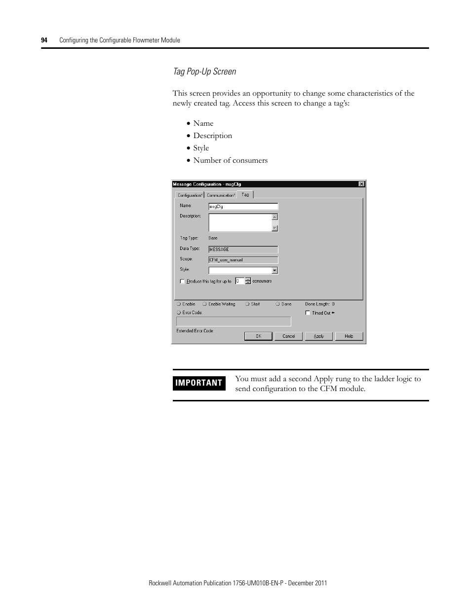 Rockwell Automation 1756-CFM ControlLogix Configurable Flowmeter Module User Manual | Page 94 / 168