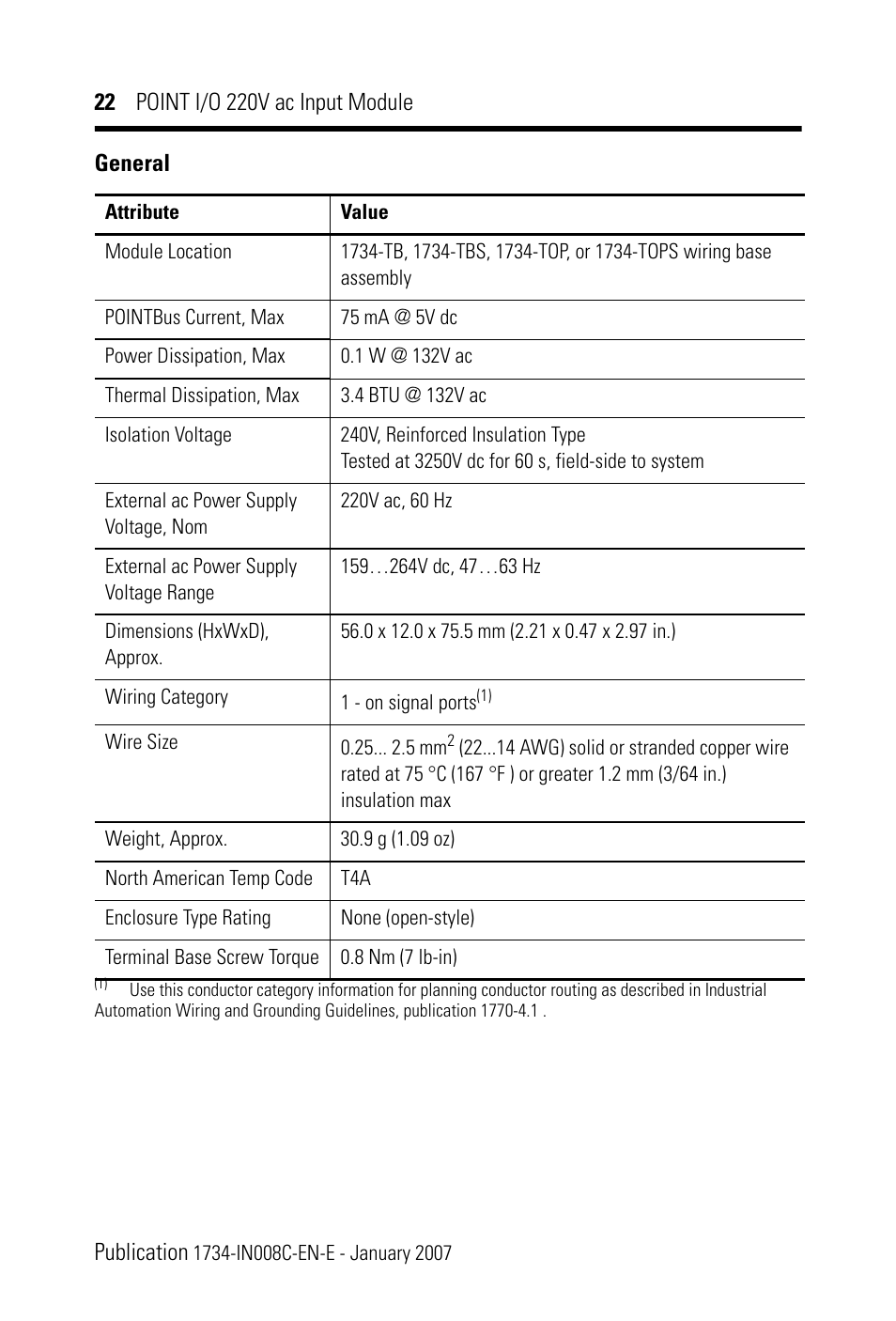 Rockwell Automation 1734-IM2_IM4 POINT I/O 220V AC Input Module User Manual | Page 22 / 24