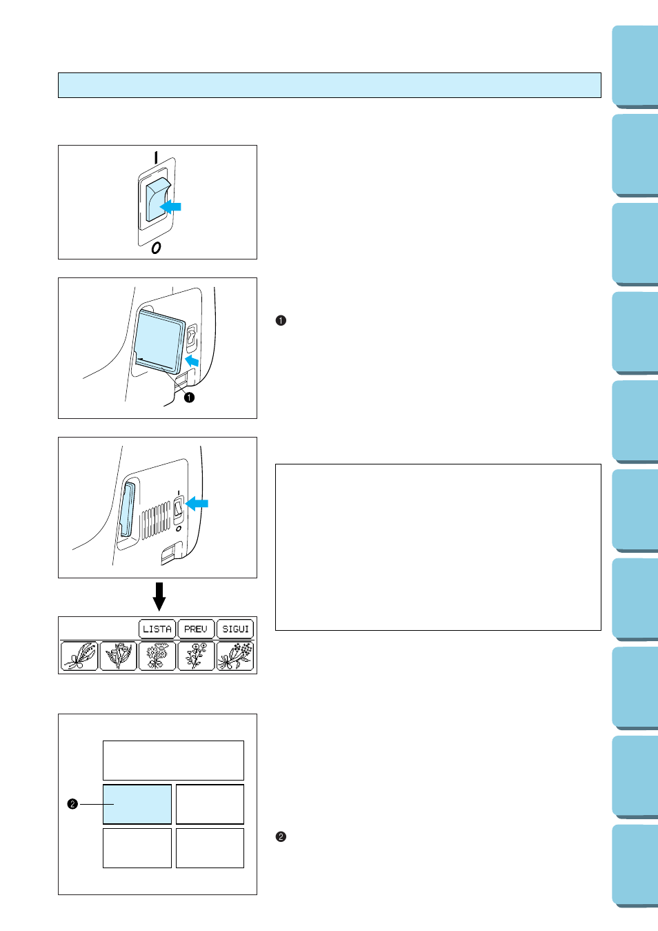 Selección de patrones de una tarjeta de memoria, Importante | Brother PERSONAL EMBROIDERY SYSTEM PE-150 User Manual | Page 115 / 146