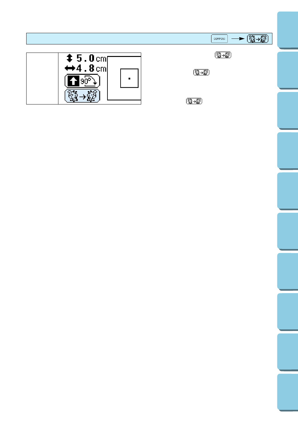 Patrones en forma de espejo | Brother PERSONAL EMBROIDERY SYSTEM PE-150 User Manual | Page 121 / 146