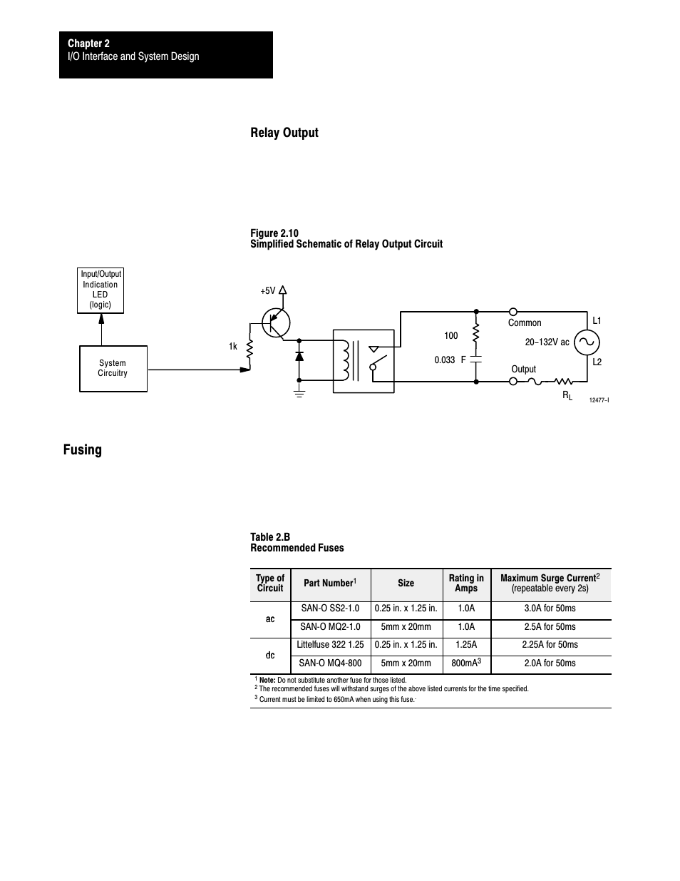Fusing, Relay output | Rockwell Automation 1791-XXXX Discrete I/O AC and DC Block I/O Input and Output Modules User Manual | Page 18 / 98